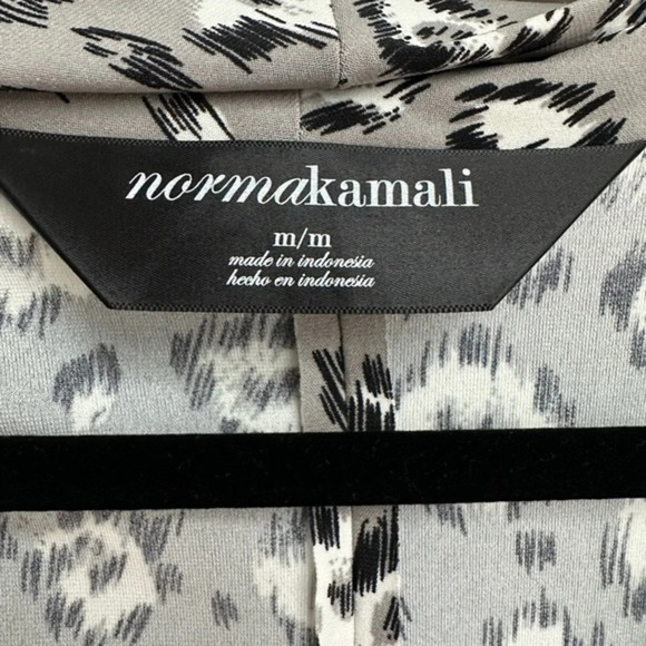 Norma Kamali | Grey & Black Leopard Print Long Sleeve Fitted Sheath Dress Size M - Picture 8 of 11